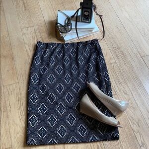 Renee C pencil skirt black tan size medium